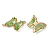 Brass Pave Faceted Glass Connector Charms FIND-Z020-04H-2
