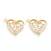 Brass Micro Pave Cubic Zirconia Pendants KK-N265-34G-1
