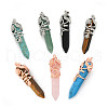 Natural & Synthetic Mixed Stone Pointed Pendants G-O164-02-M-1