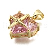 Brass Micro Pave Cubic Zirconia Pendants KK-K401-02C-G-2