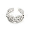 Brass Micro Pave Cubic Zirconia Cuff Rings RJEW-I103-046P-2