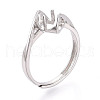 Rhodium Plated 925 Sterling Silver Solitaire Ring Settings STER-T008-16P-1