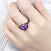 Heart Brass Micro Pave Cubic Zirconia Finger Rings FS-WG4D14B-07-2