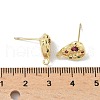 Brass Micro Pave Cubic Zirconia Stud Earring Findings KK-U075-01B-03G-3