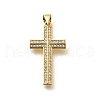Rack Plating Brass Micro Pave Cubic Zirconia Pendants KK-L226-005G-03-1