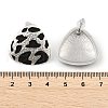 Leopard Print Brass Enamel Stud Earrings for Women EJEW-U055-15D-S-3