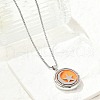 316 Surgical Stainless Steel Aromatherapy Diffuser Perfume Hollow Flat Round Pendant Box Chain Necklaces NJEW-R016-01P-08-1