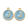 Golden Plated Alloy Enamel Charms ENAM-S118-04J-1