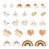 Boutigem 24Pcs 12 Style Alloy Enamel Pendants ENAM-BG0001-02-11