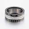 Rotatable 304 Stainless Steel Rings RJEW-P063-38B-3