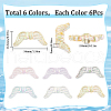 SUNNYCLUE 36Pcs 6 Colors Transparent Acrylic Round Beads MACR-SC0001-47-2