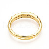 Brass Micro Pave Clear Cubic Zirconia Cuff Rings for Women KK-T070-116-3