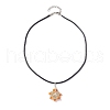 2Pcs 2 Styles Flower Glass Seed Beads Pendant Necklaces NJEW-MZ00047-6