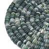 Frosted Natural Moss Agate Beads Strands G-K389-C37-01-3