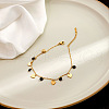304 Stainless Steel Jet Rhinestone Charm Anklets FS-WGA577E-01-1