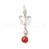Natural Carnelian and Glass Pendants PALLOY-JF03192-2