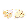 304 Stainless Steel Pave Natural Shell Pendants STAS-N115-23A-G-2