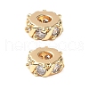 Brass Micro Pave Cubic Zirconia Beads KK-A259-02G-1