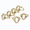 Brass Micro Pave Cubic Zirconia Cuff Rings RJEW-S045-070-NR-1