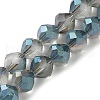 Electroplate Transparent Glass Beads Strands EGLA-I019-HP01-1