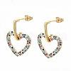 Brass Micro Pave Cubic Zirconia Dangle Stud Earrings EJEW-S208-130A-NF-1