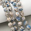 Natural Sesame Jasper Dyed Beads Strands G-U023-A08-01-1