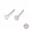 925 Sterling Silver Flat Pad  Stud Earring Findings STER-K167-045B-S-8