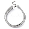 304 Stainless Steel 3-Strand Chain Necklaces NJEW-Q025-01P-2