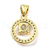 Rack Plating Brass Micro Pave Clear Cubic Zirconia Pendants KK-Q784-26G-2