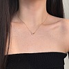 Round Ring 925 Sterling Silver Pave Cubic Zirconia Pendant Necklaces for Women NJEW-F338-05G-1