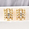 Brass Micro Pave Clear Cubic Zirconia Cuff Earrings EJEW-K309-05G-2