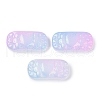 Spray Painted Transparent Glass Connector Charms GLAA-H035-06G-1