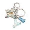 26Pcs Transparent Epoxy Resin & Transparent Acrylic & Faux Suede Tassel Keychain KEYC-JKC01202-25-2