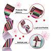 2 Rolls 2 Styles Stripe Pattern Printed Polyester Grosgrain Ribbon OCOR-TA0001-37A-4