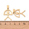201 Stainless Steel Pendants STAS-V014-01B-G-3