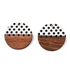 Printed Opaque Resin & Walnut Wood Pendants RESI-N039-05-2