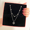 Alloy Heart Pendant Double-Layer Necklaces for Women FS-WG8D9FE-02-1