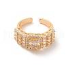 Brass Micro Pave Cubic Zirconia Open Cuff Rings RJEW-R146-16A-G-3