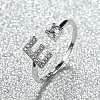 Brass Micro Pave Cubic Zirconia Cuff Rings for Women FS-WGA4C54-31-1