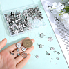 SOFPLATE 80Pcs 4 Style Flat Round 304 Stainless Steel Earring Settings STAS-SP0001-60-3