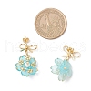 Flower Handmade Glass Seed Beads Dangle Stud Earrings EJEW-MZ00471-05-4