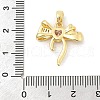 Rack Plating Bowknot Brass Clear Cubic Zirconia Pendants KK-S407-01G-B-3