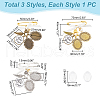 DIY Oval Blank Dome Wedding Bouquet Photo Charms Alloy Brooche Making Kit JEWB-AB00030-3