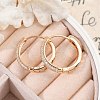 Brass Micro Pave Clear Cubic Zirconia Hoop Earrings EJEW-K300-11G-3