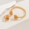 Elegant Brass Flower Cuff Ring & Bangle Set for Women YN2787-4