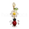 Handmade Lampwork Bees Pendant Decorations HJEW-TA00348-4