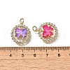 Brass Micro Pave Cubic Zirconia Pendants KK-Q043-07G-3