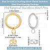 Beebeecraft 20Pcs 2 Colors 304 Stainless Steel Ring Stud Earring Findings STAS-BBC0005-21-2
