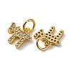 Brass Micro Pave Cubic Zirconia Chai Charms KK-P308-62G-2