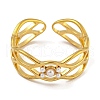 304 Stainless Steel Hollow Open Cuff Ring for Women RJEW-U015-05G-2